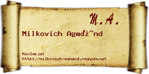 Milkovich Agmánd névjegykártya
